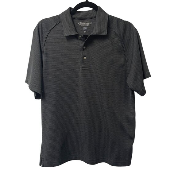 Pebble Beach Other - PEBBLE BEACH PERFORMANCE POLO SHIRT GOLF SHORT SLEEVE TEXTURED MENS S DARK GRAY